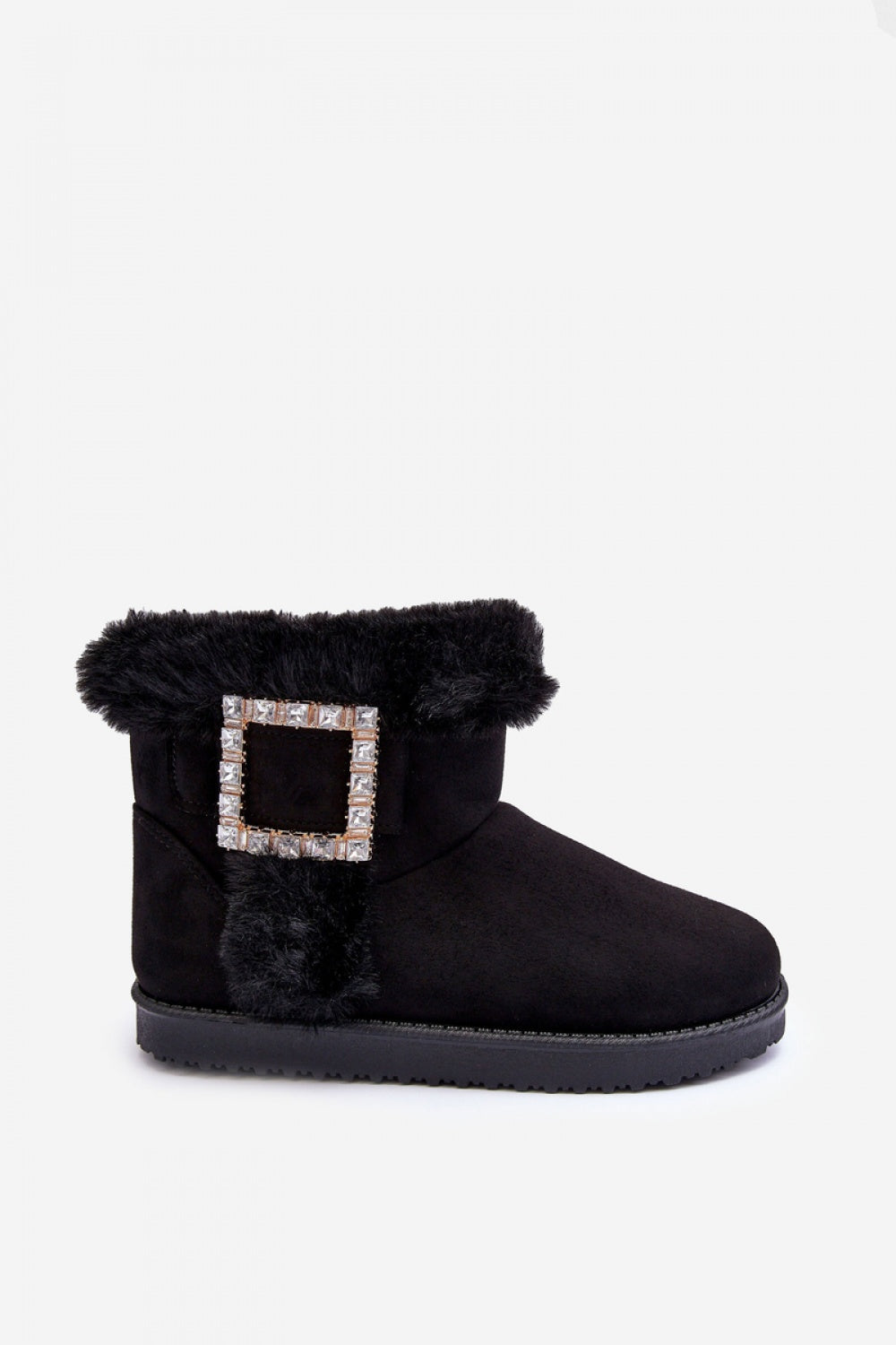 Step In Style Dulca Black Faux Suede Warm Lined Snow Boots - view 3