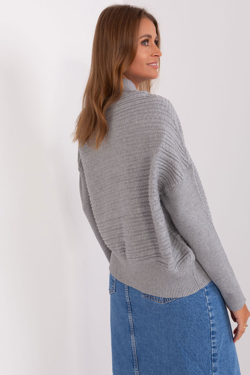 AT Grey Roll Neck Long Sleeve Jumper - view 3
