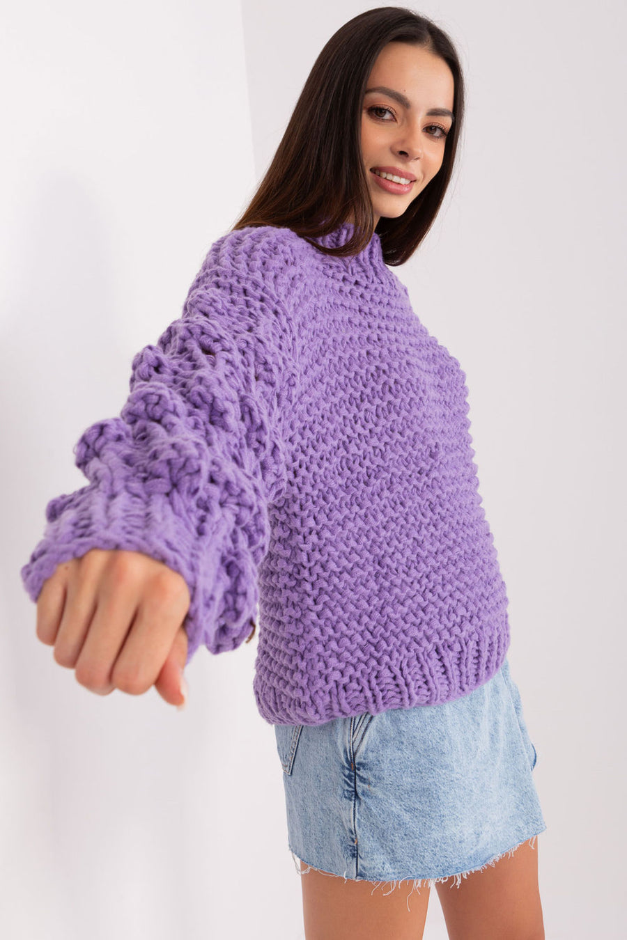 AT Violet Puff Sleeve Jumper