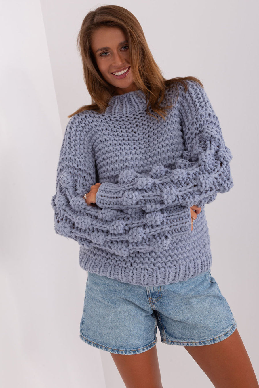 AT Blue Puff Sleeve Jumper
