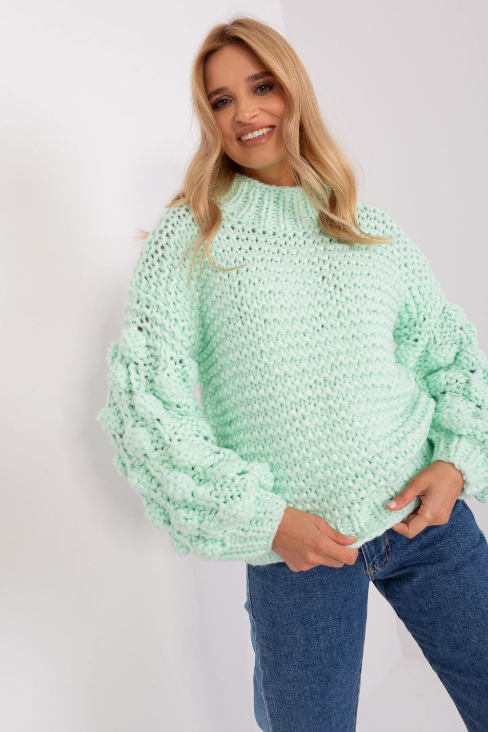 AT Mint Puff Sleeve Jumper