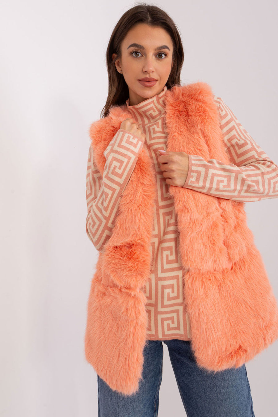AT Peach Polyester Gilet