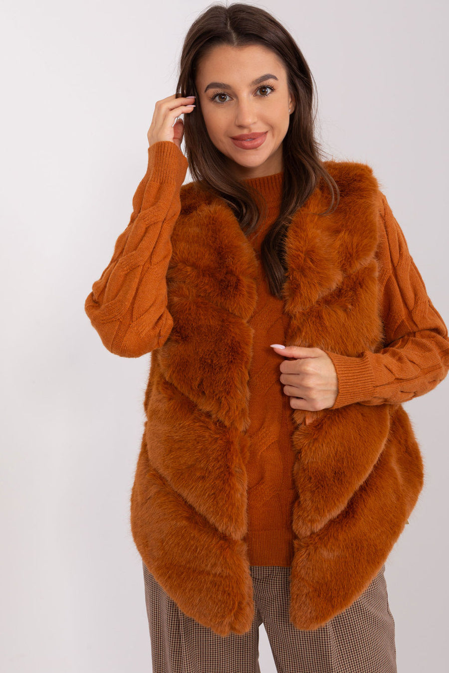 AT Light Brown Polyester Gilet