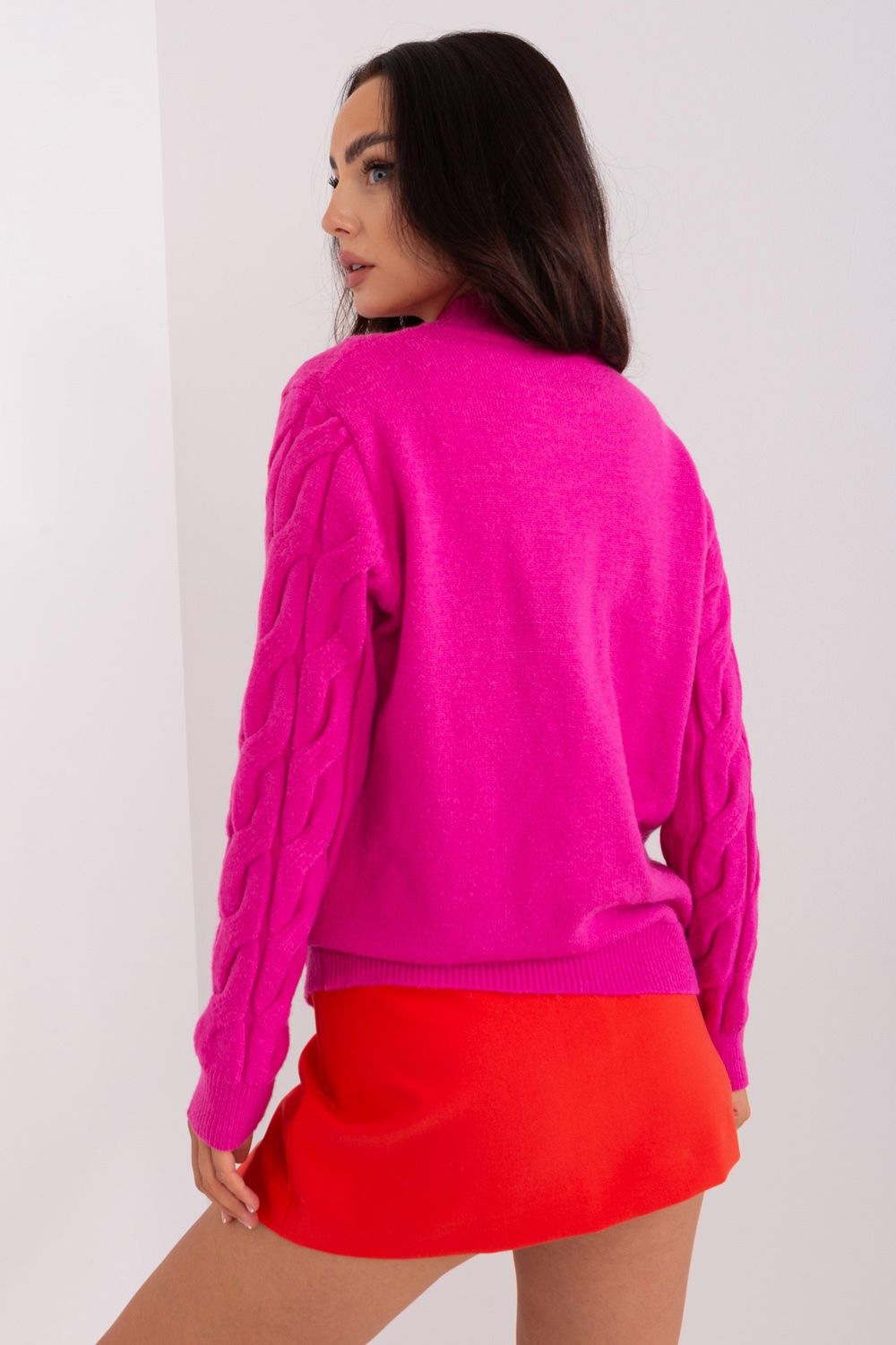 AT Fuchsia Roll Neck Long Sleeve Jumper - view 3
