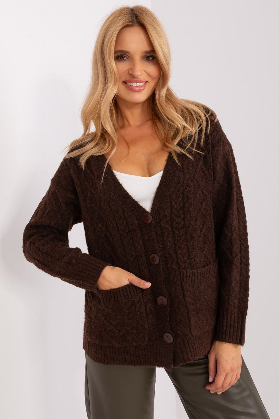 AT Dark Brown Cardigan