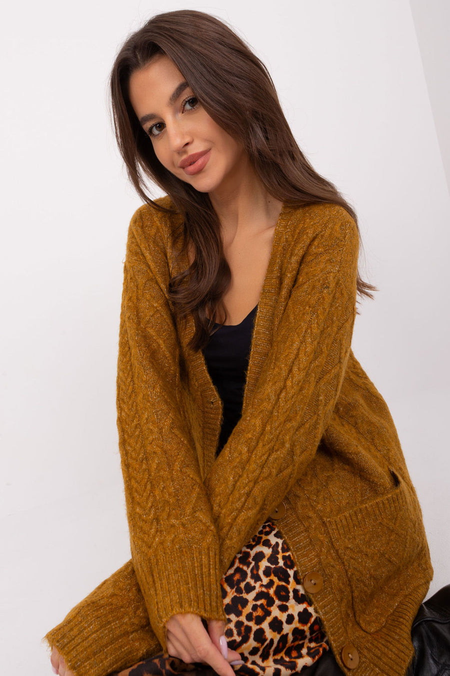 AT Dark Yellow Cardigan