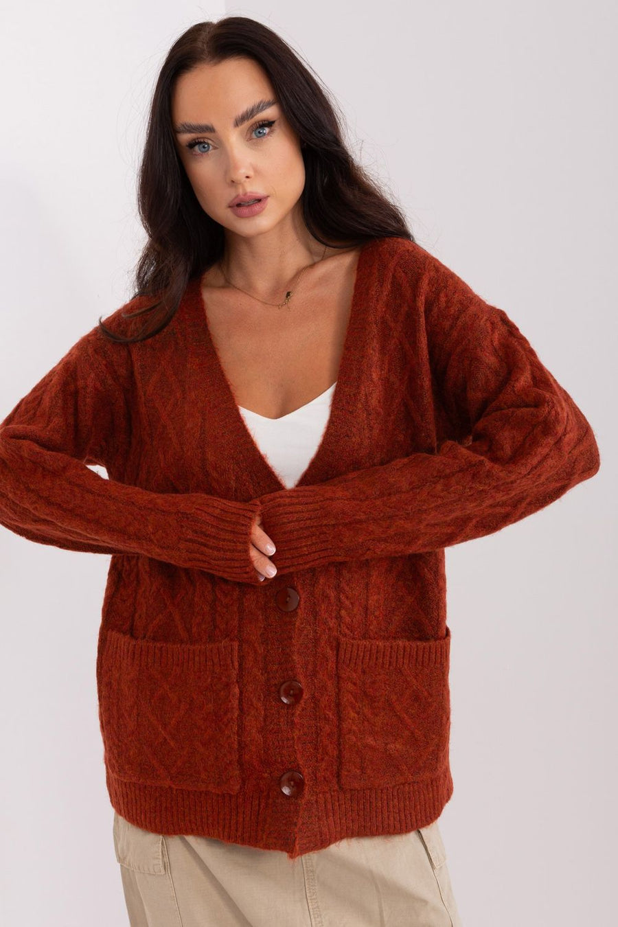 AT Dark Orange Cardigan