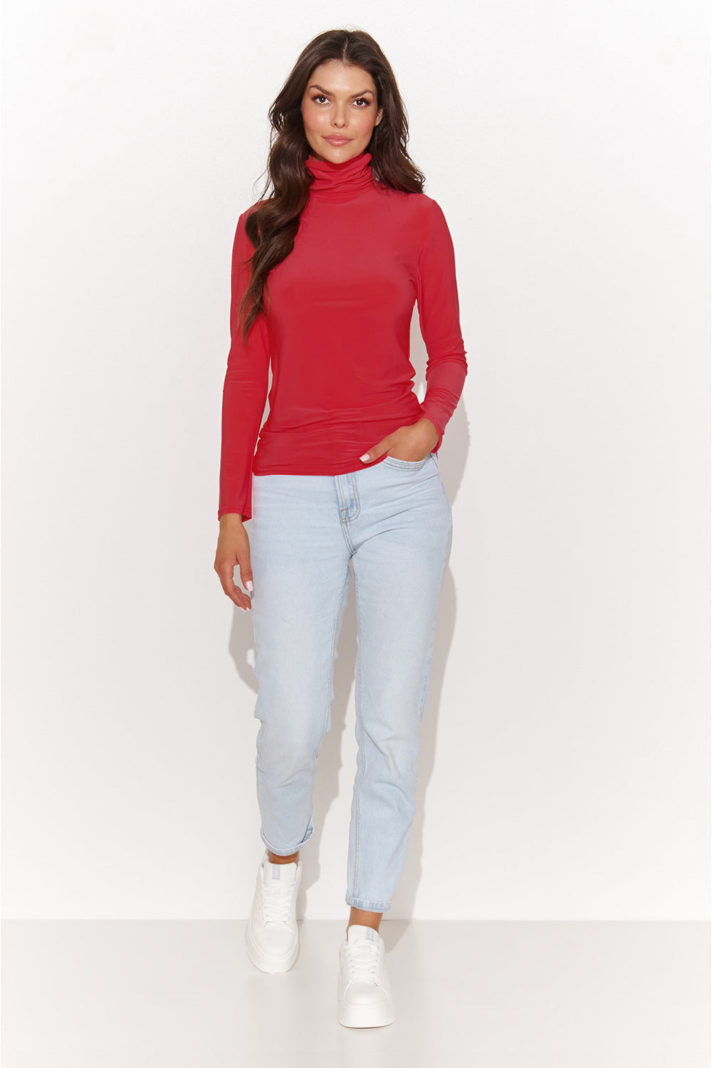 Numinou Red Wrap Long Sleeve Blouse - view 2