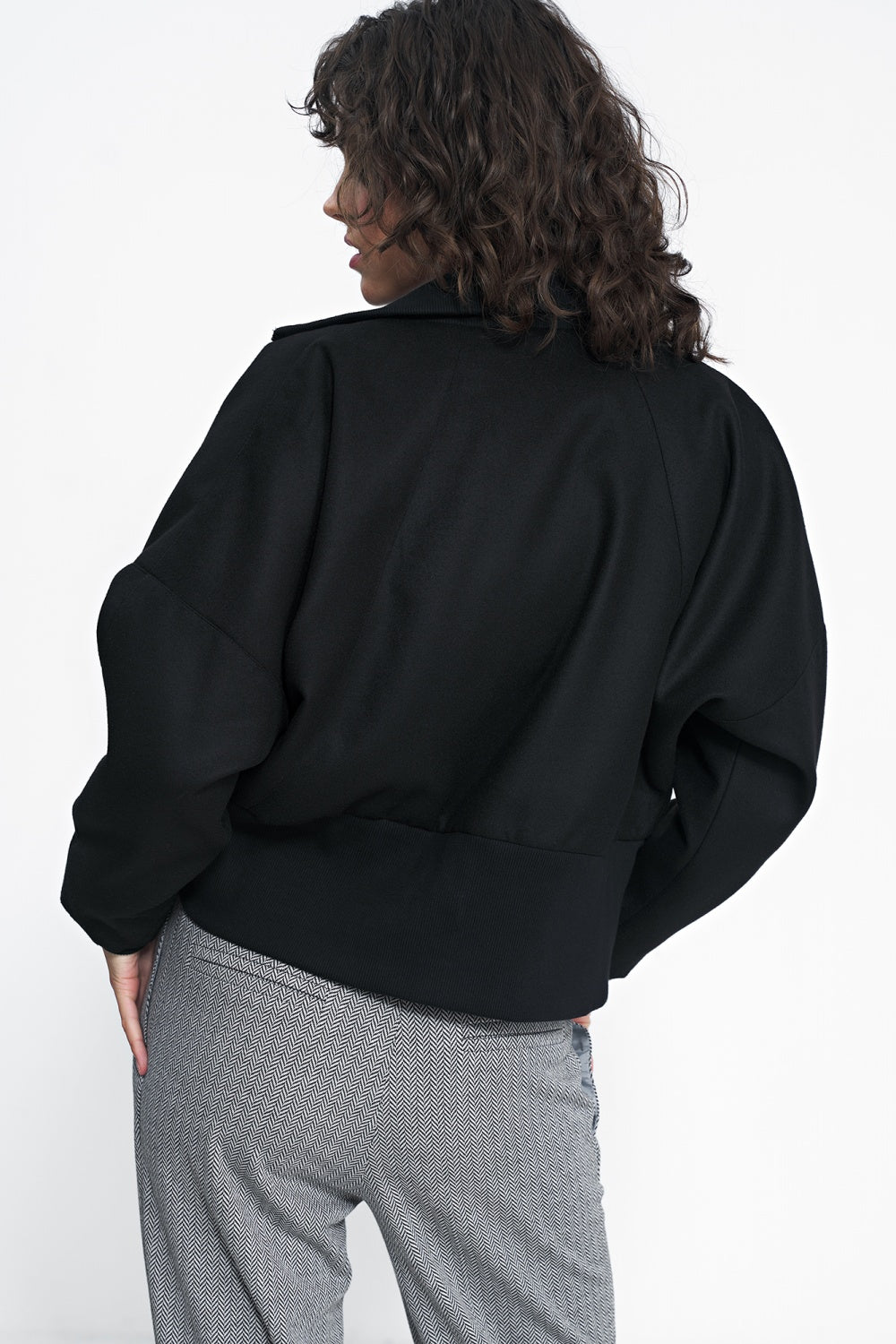 Nife Black Straight High Waisted Jacket - view 3