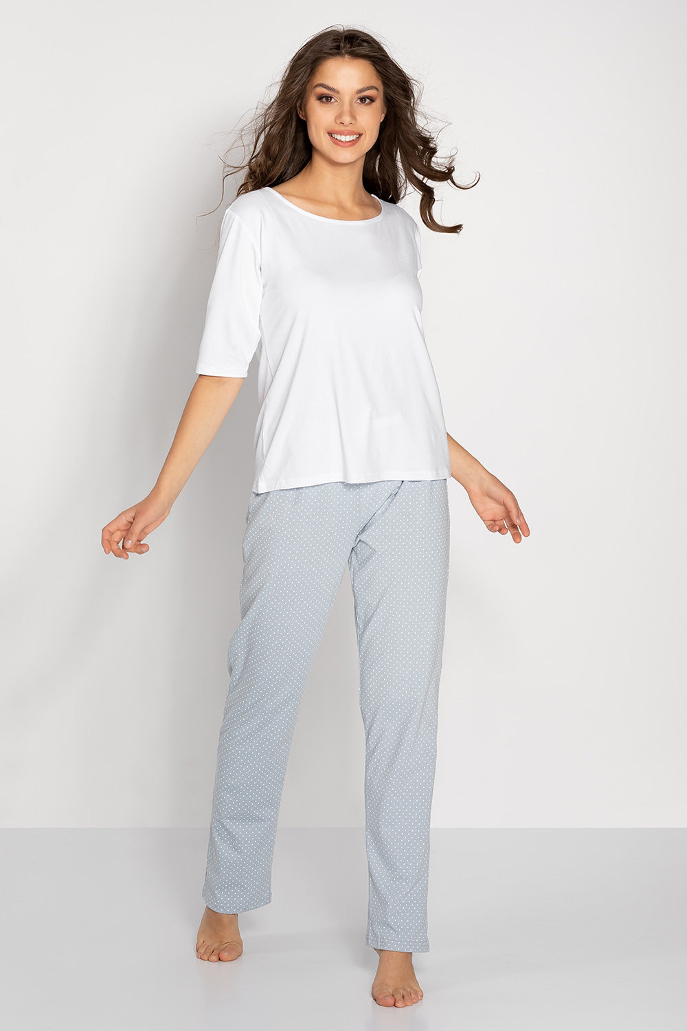 Momenti Per Me Candice Dusty Blue Cotton Pyjamas