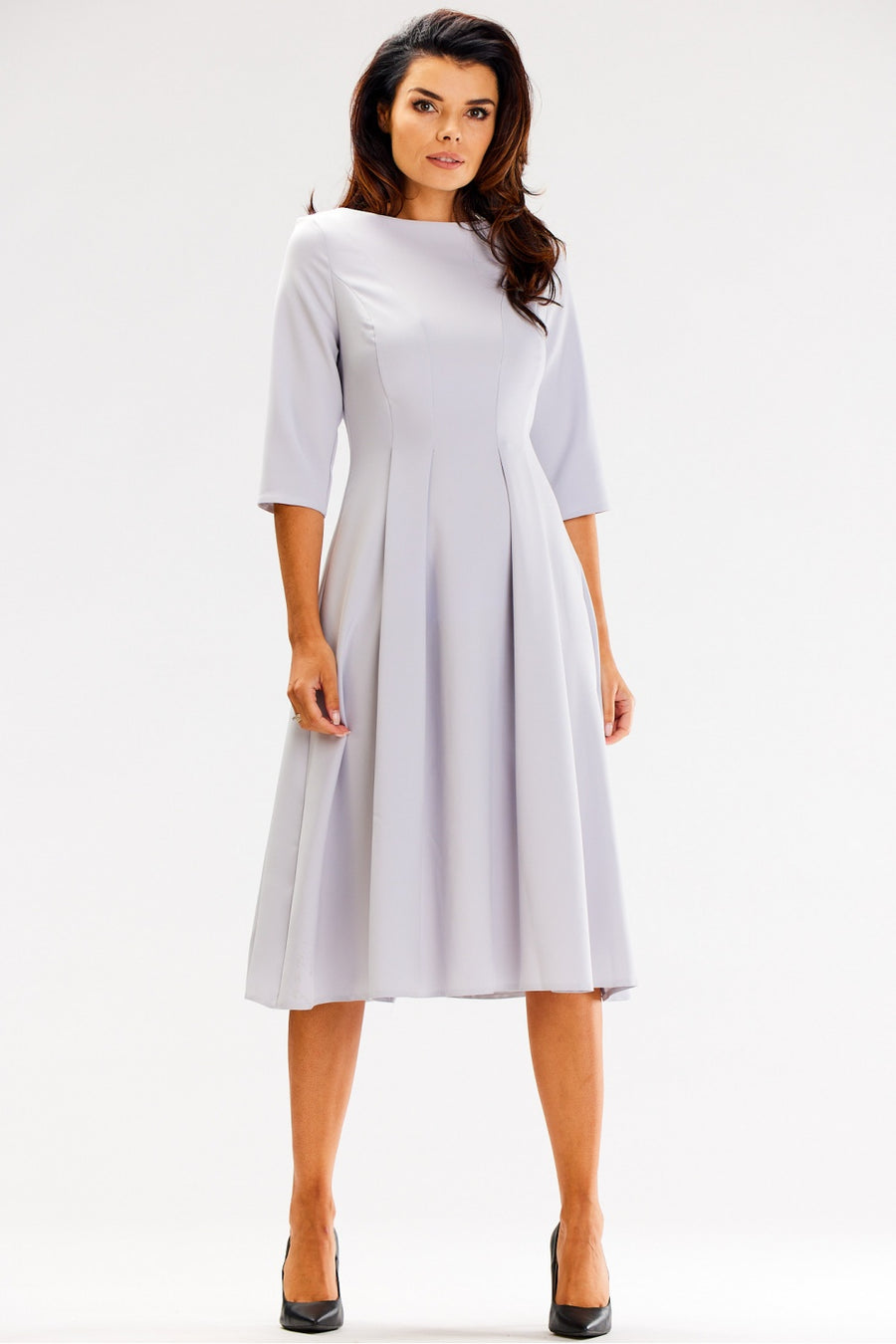 Awama Grey Flared Dress