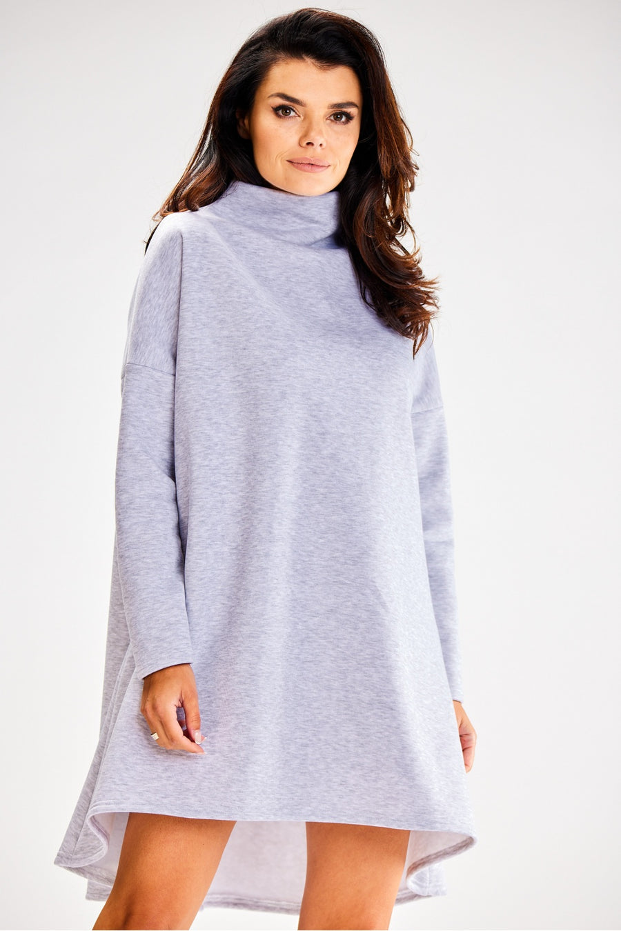 Awama Grey Long Sleeve Dress