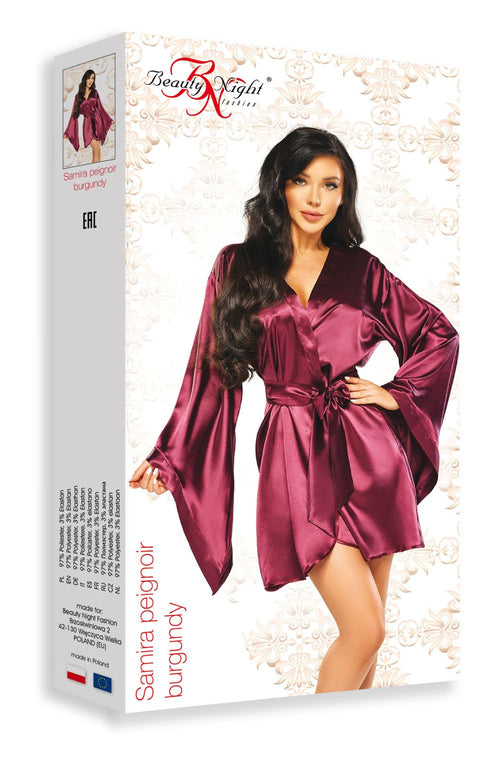Beauty Night BN6663 Samira Peignoir Burgundy