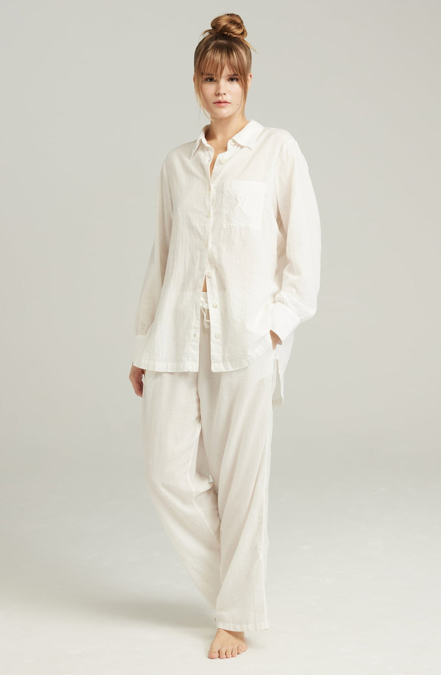 Nudea Midi Shirt White Cotton Nightdress