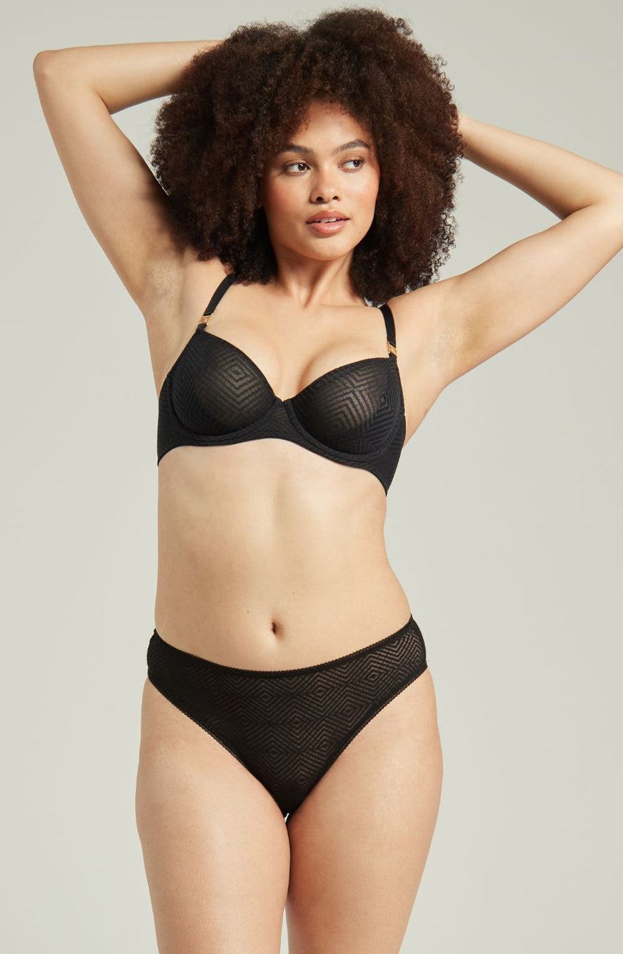 Nudea Deco Leg Black Lace Briefs