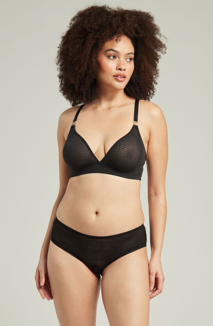 Nudea Deco Black Lace Hipster Briefs