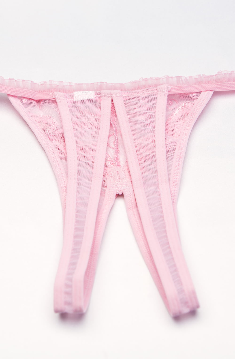 Shirley of Hollywood Plus Size Pink Crotchless Thong - view 2
