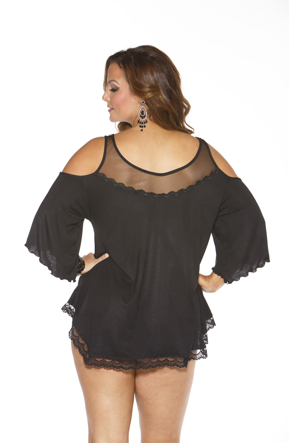 Shirley of Hollywood Black Lace Sleepshirt - view 2