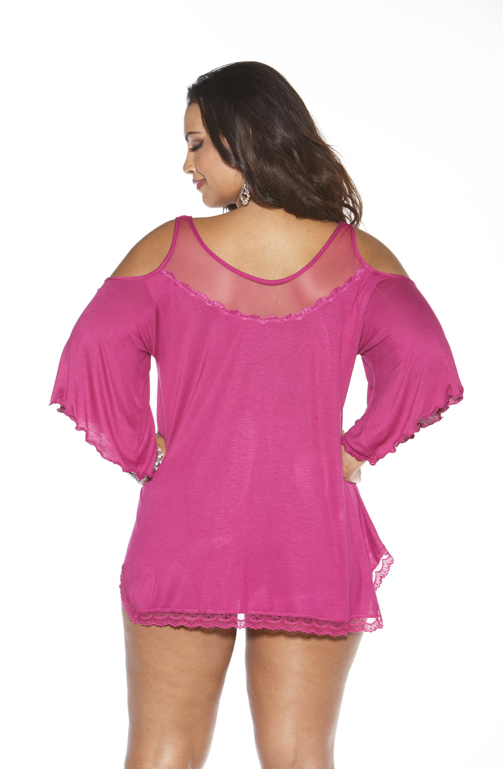 Shirley of Hollywood Magenta Lace Sleepshirt - view 2