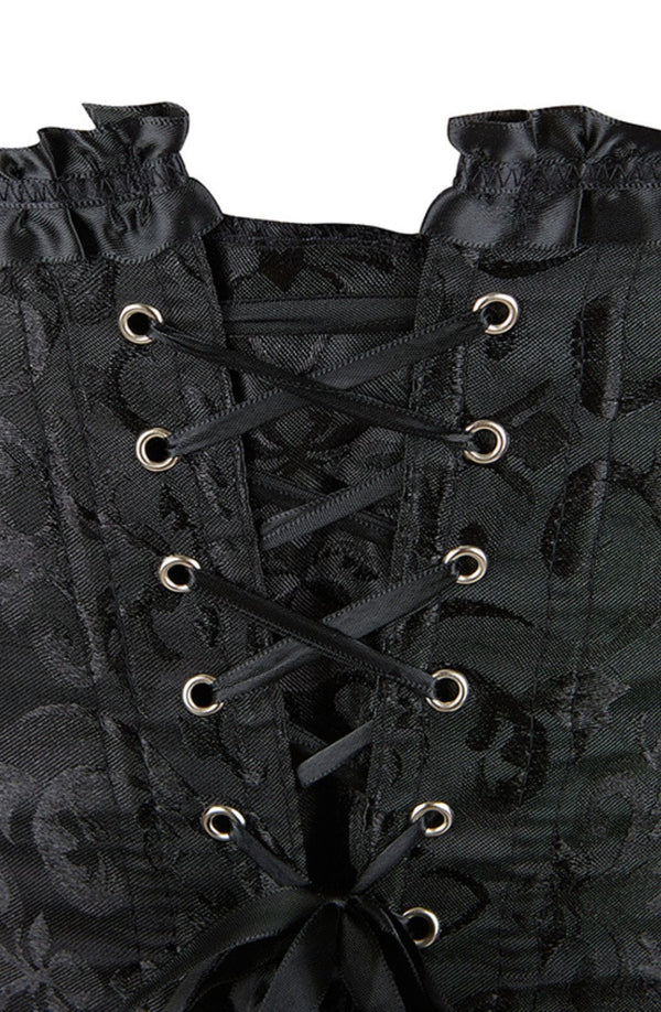 YesX YX886 Stunning Black Borcade Corset Up to 5XL