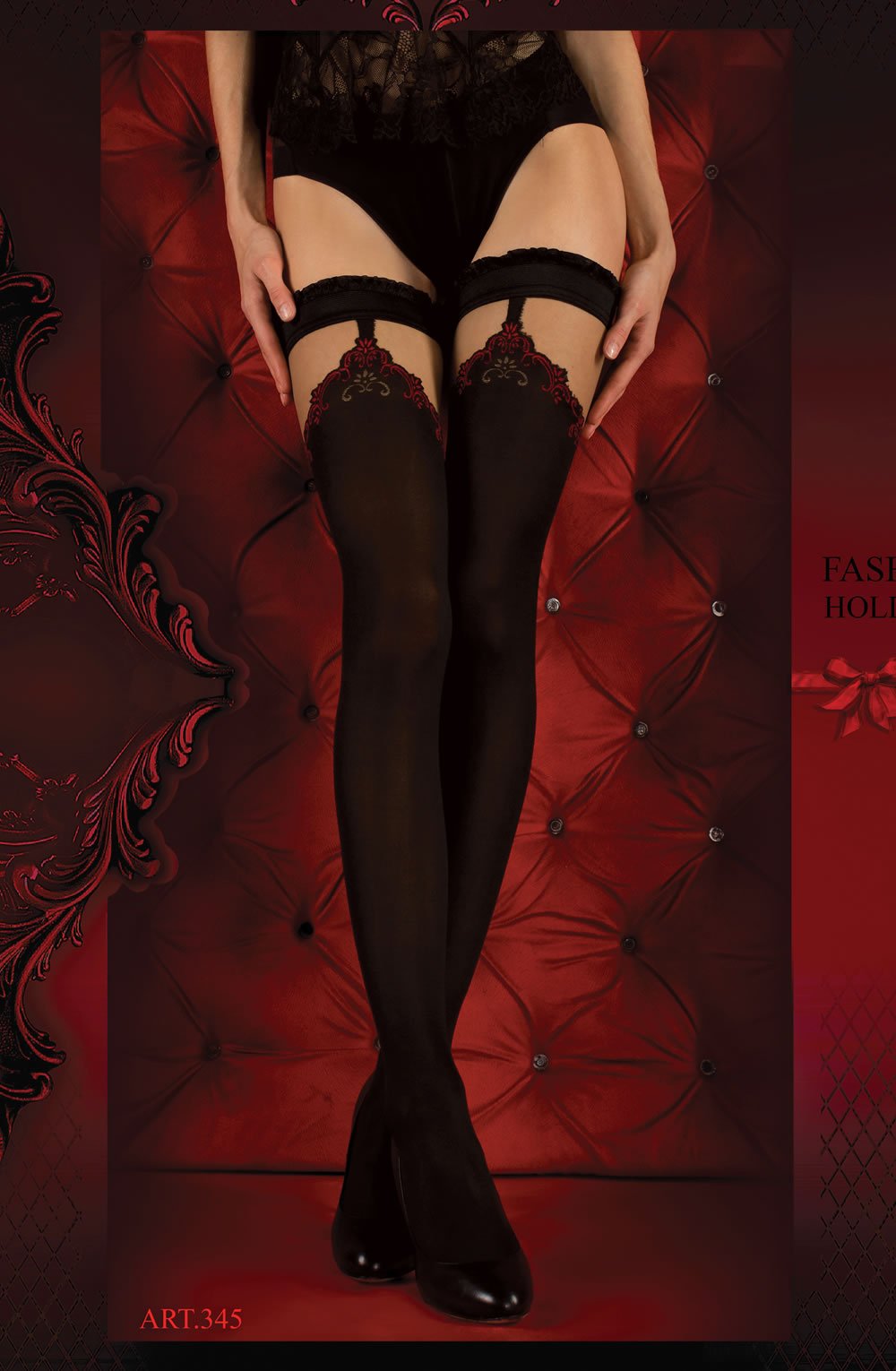 Ballerina Black and Red Hold Ups