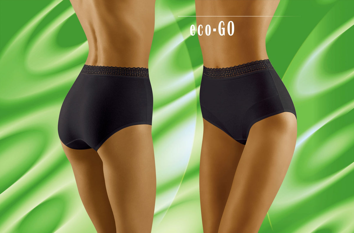 Wolbar Eco-Go Black Lace High Waisted Briefs - view 5