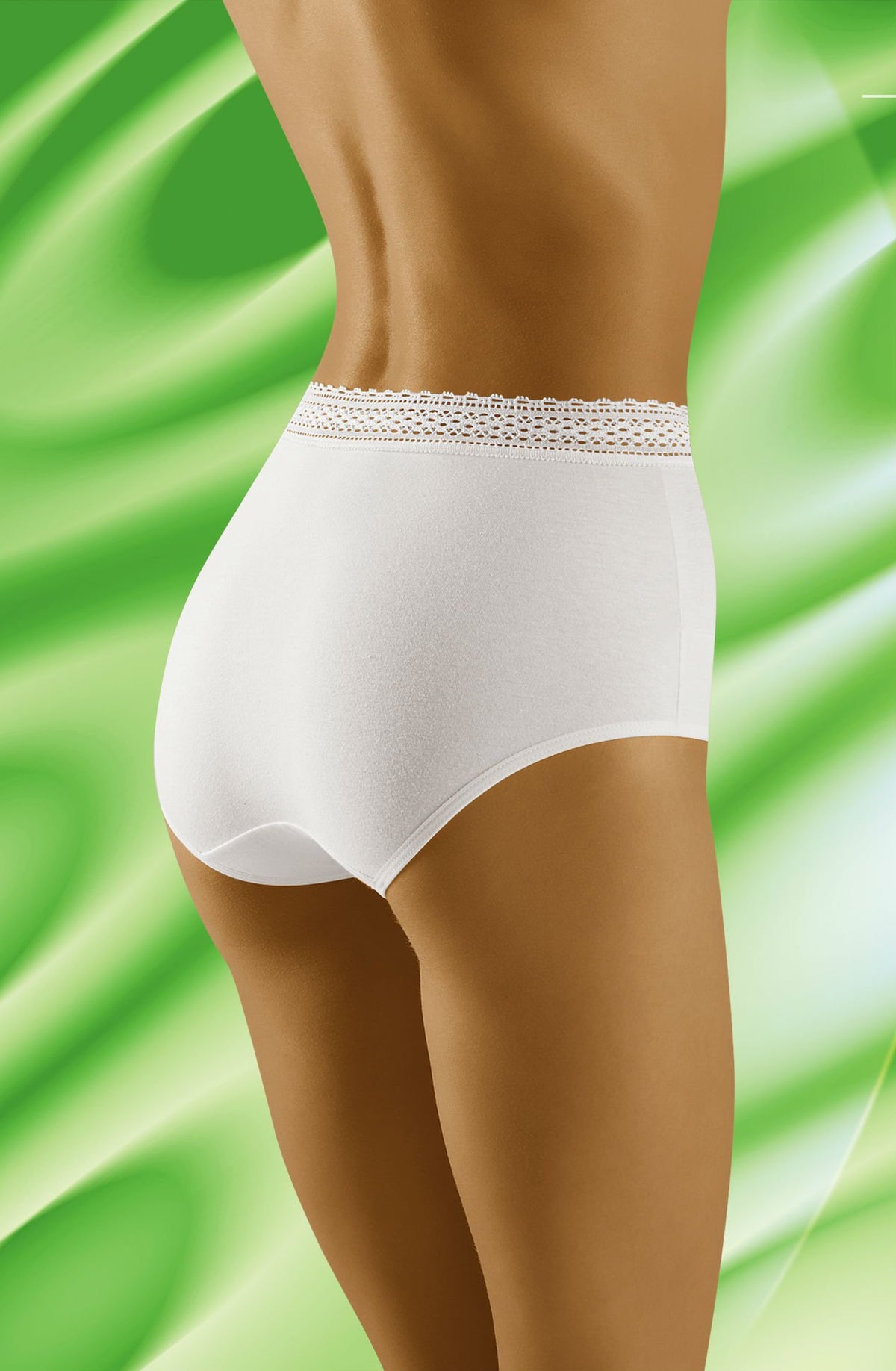 Wolbar Eco-Go White Lace High Waisted Briefs - view 3