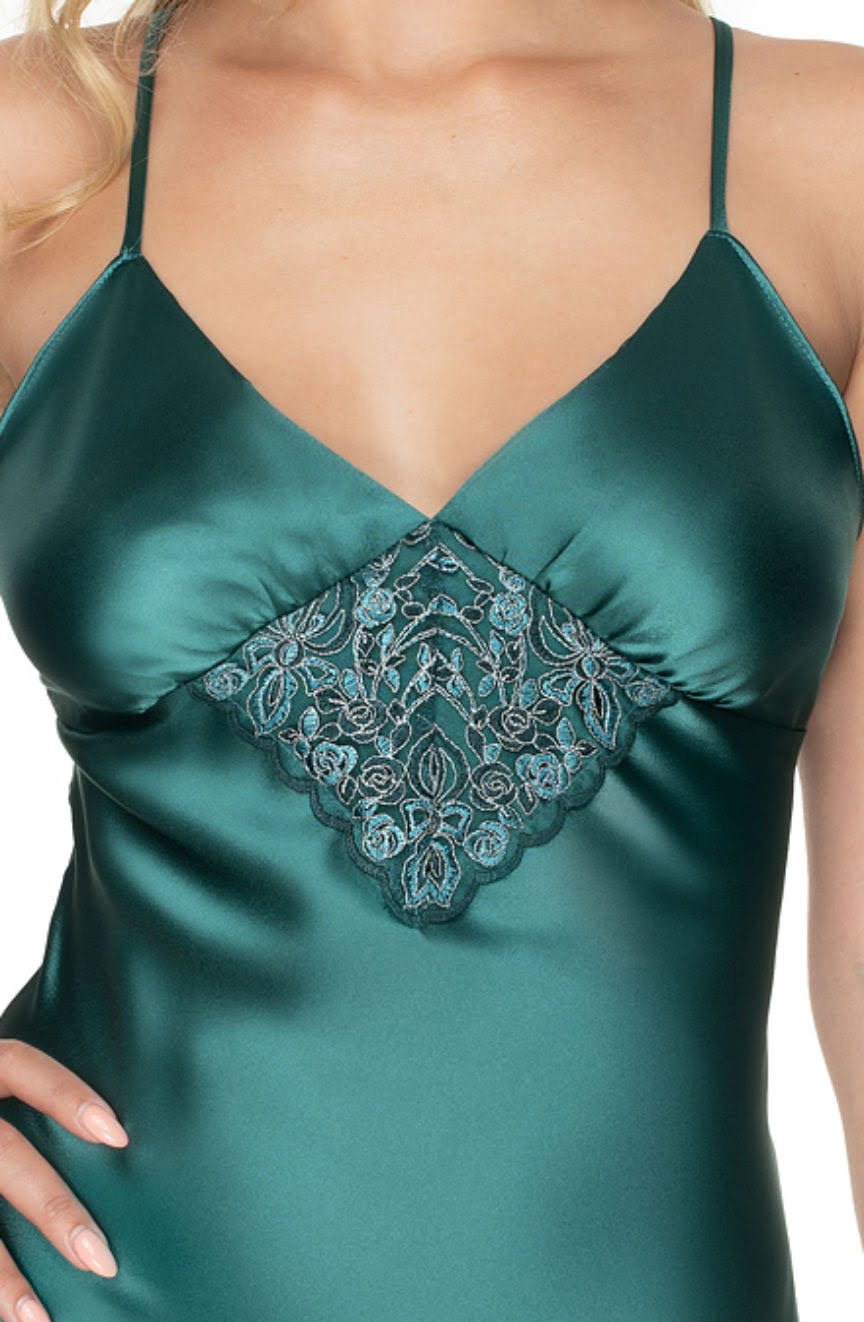 Irall Emerald Dark Green Lace Floral Nightdress - view 3