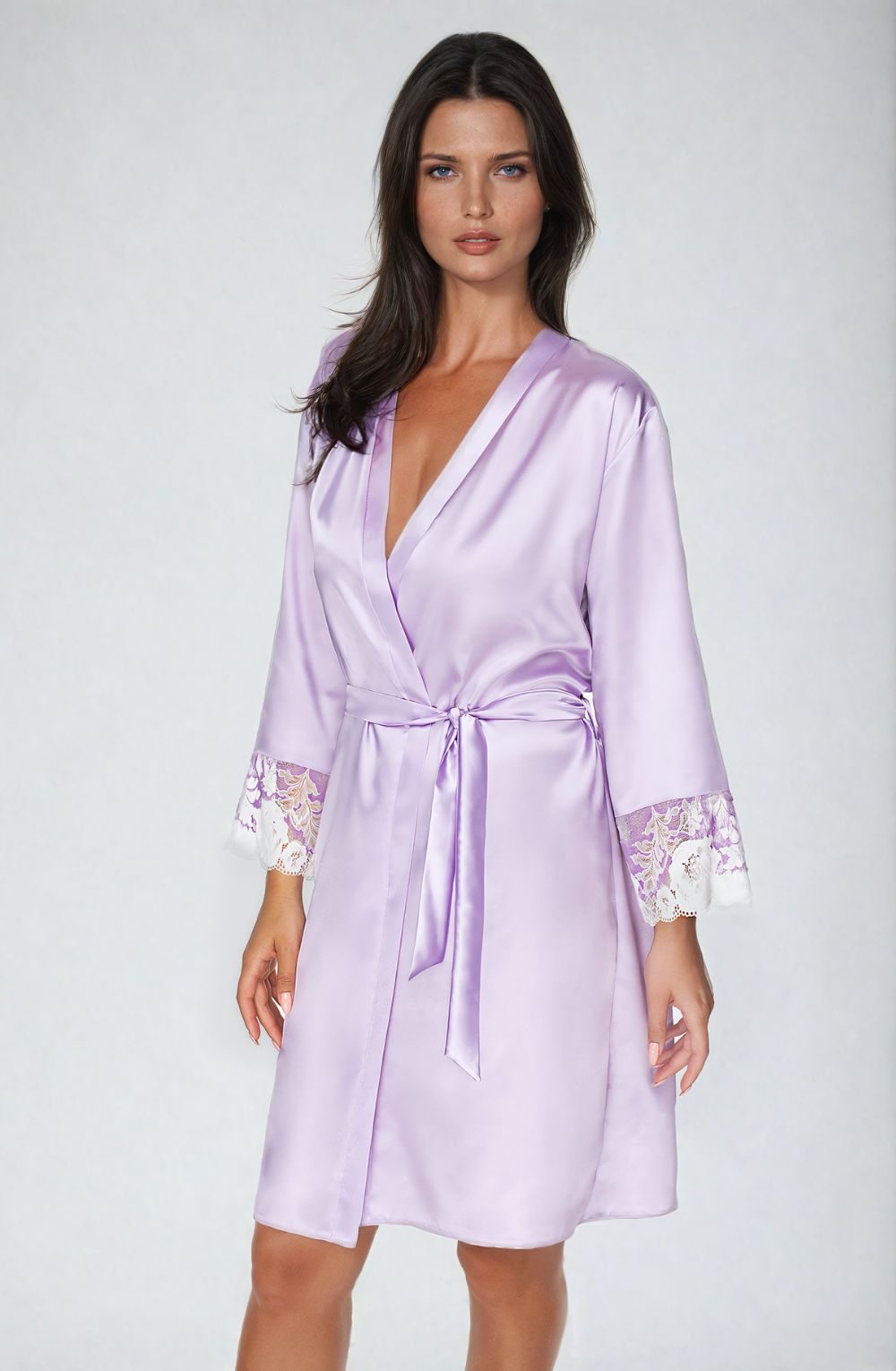 Irall Andromeda Lavender Lace Floral Dressing Gown - view 4