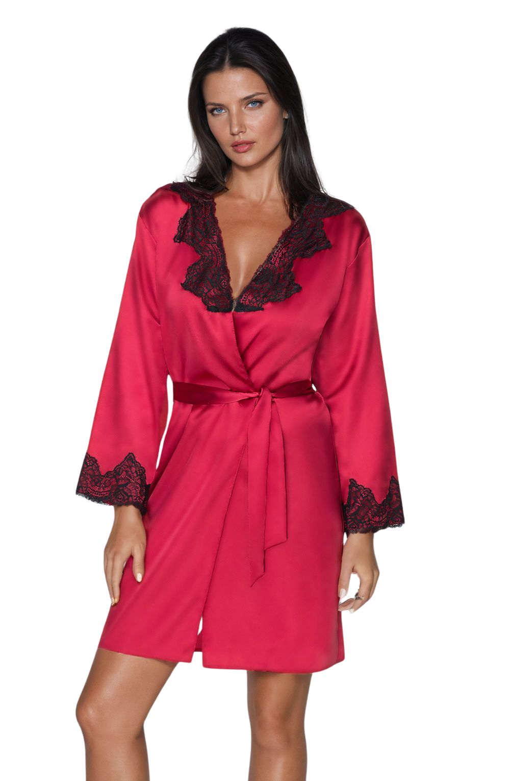 Irall Juniper Burgundy Lace Dressing Gown