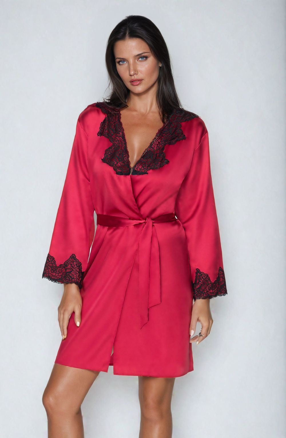 Irall Juniper Burgundy Lace Dressing Gown - view 4
