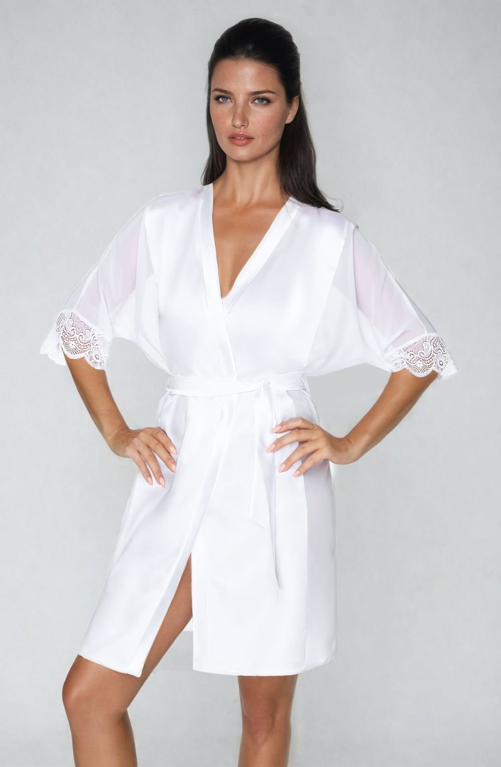 Irall Sharon White Lace Dressing Gown - view 3