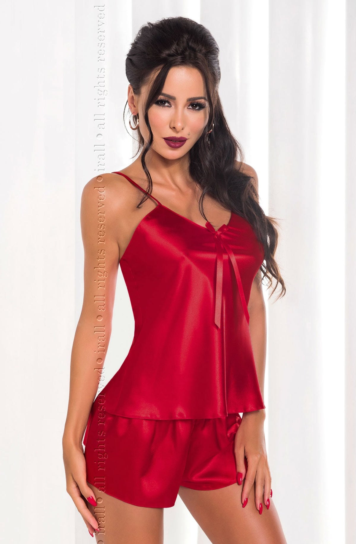 Irall Aria Burgundy Satin Lingerie Set - view 2