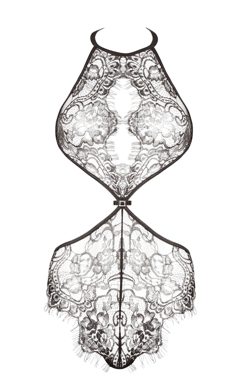 Beauty Night Jordana Black Lace Floral Teddy - view 6