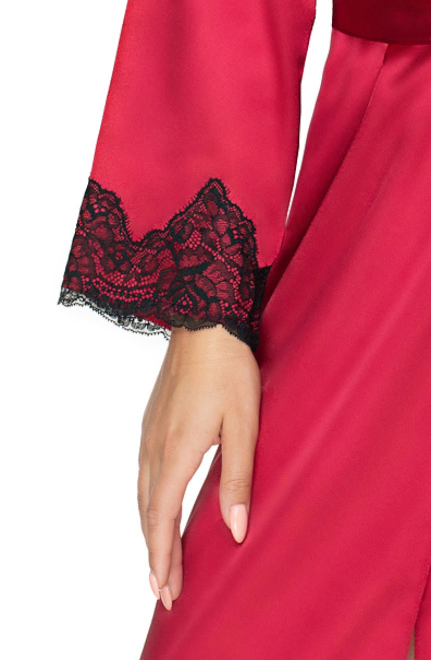 Irall Juniper Burgundy Lace Dressing Gown - view 3