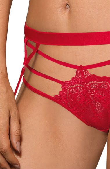 Roza Cyria Red Suspender Briefs - view 5