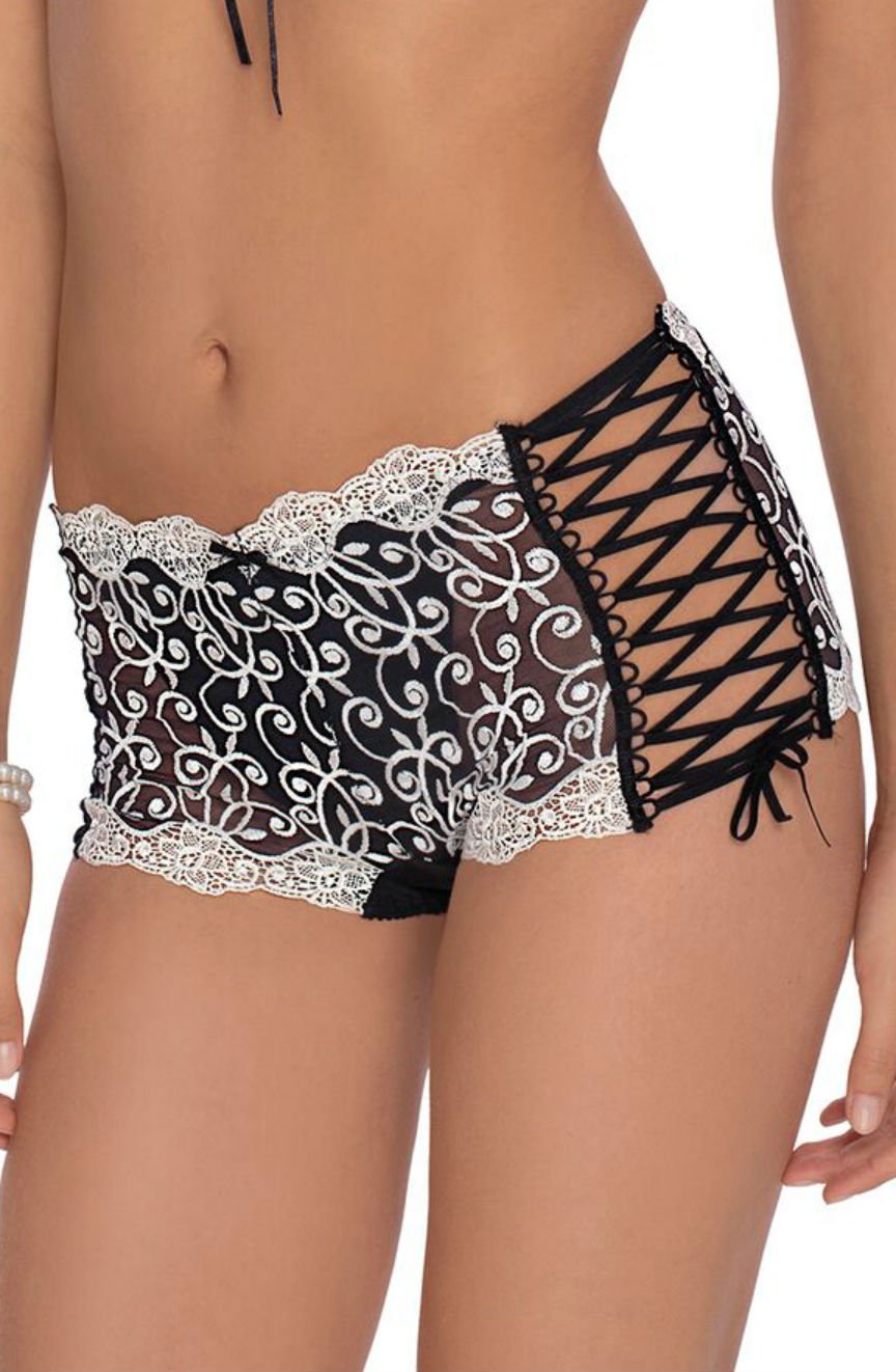 Roza Ginewra Black Lace Shorts