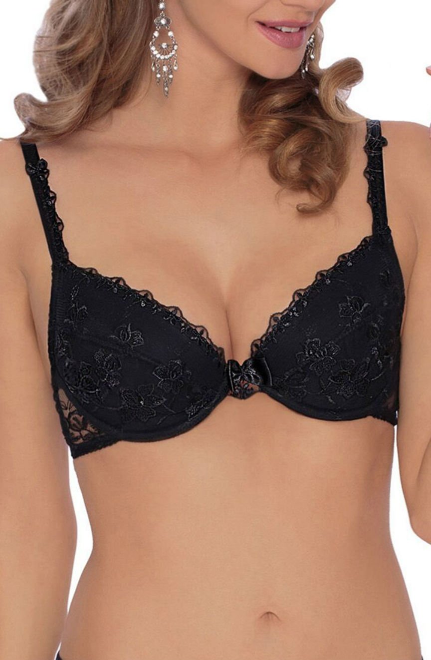 Roza Kalisi Black Lace Floral Push Up Bra - view 2