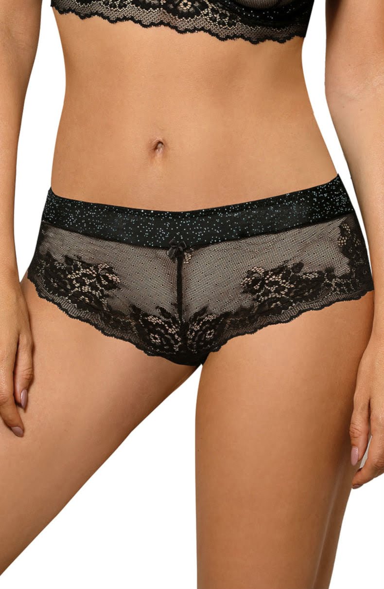 Roza Kena Black Lace Suspender Briefs