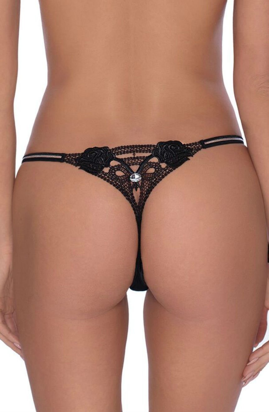 Roza Lea Black Lace Thong - view 2