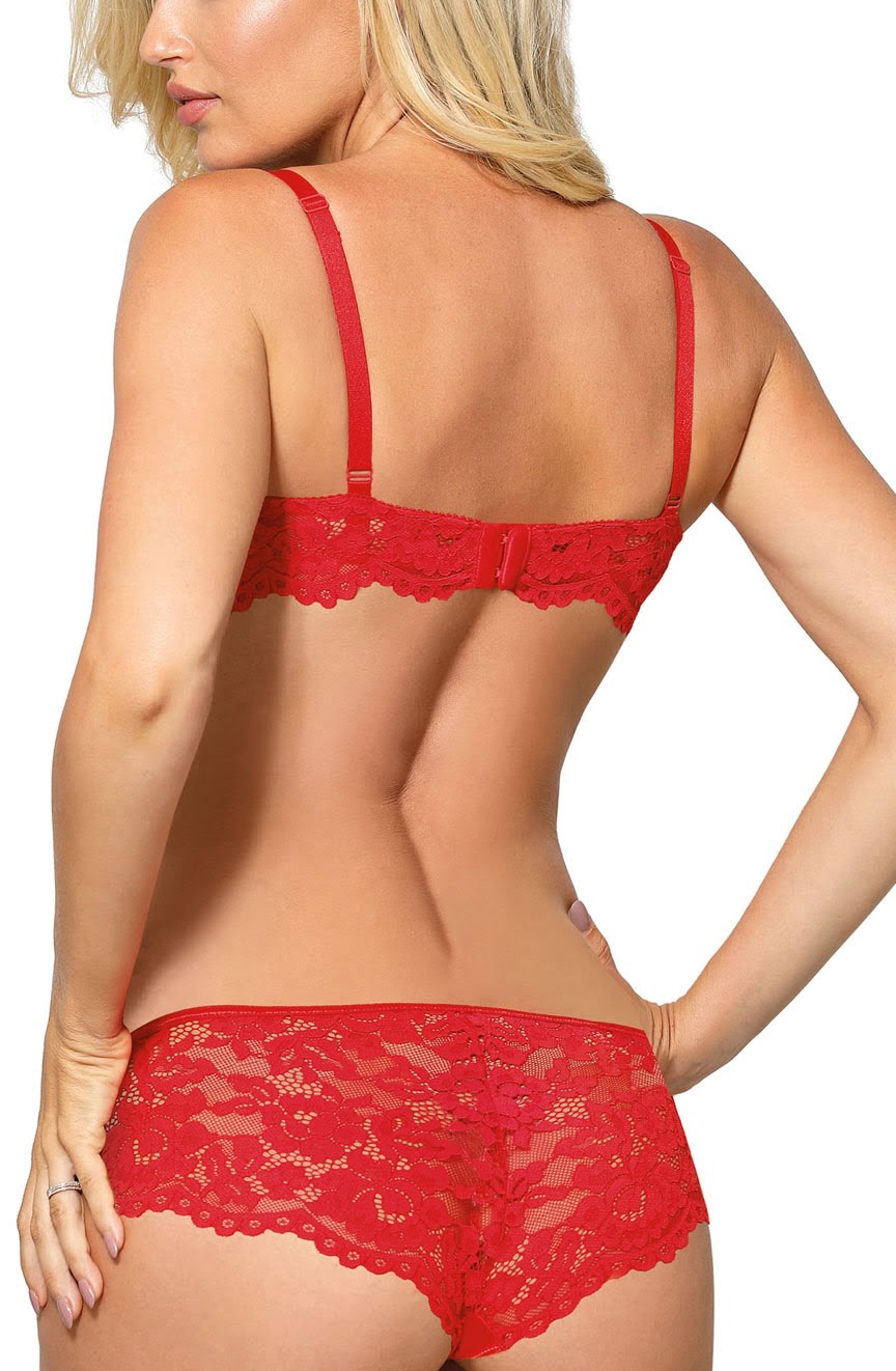 Roza Newia Red Satin Push-Up Soft Cup Bra - view 2