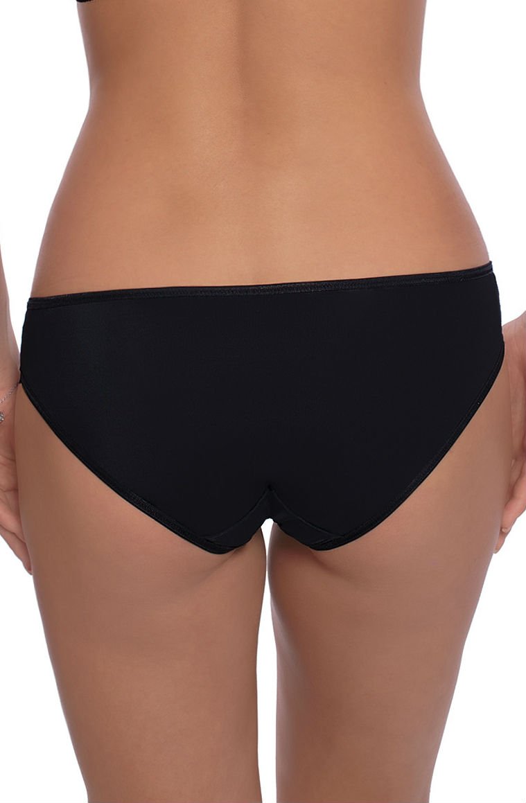 Roza Vangelise Black Satin Floral Briefs - view 3