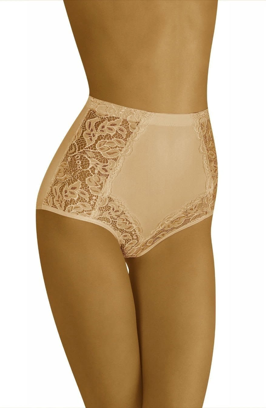 Wolbar Eleganta Beige Lace Floral Briefs