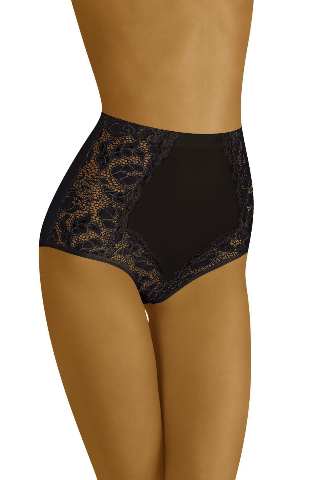 Wolbar Eleganta Black Lace Floral Briefs